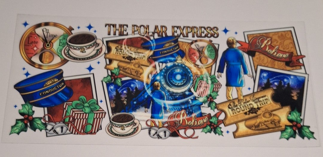 The polar express 16oz libbey cup wrap