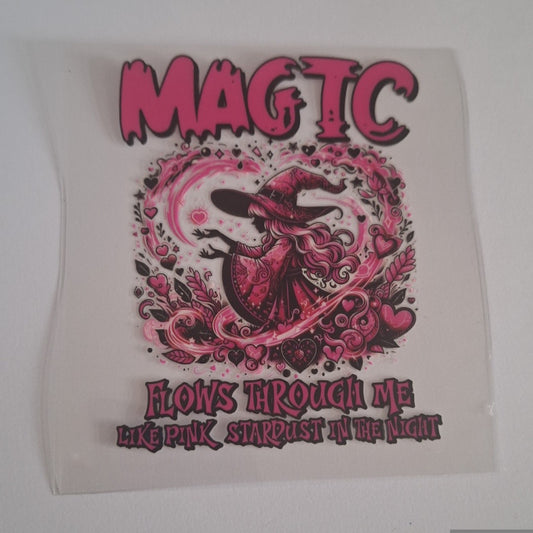 Magic flows through me like pink stardust in the night Uvdtf pocket Size Decals