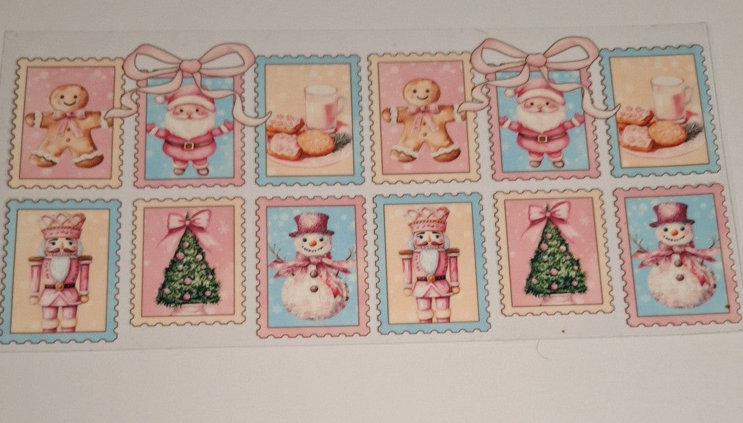 Christmas stamps 16oz libbey cup wrap