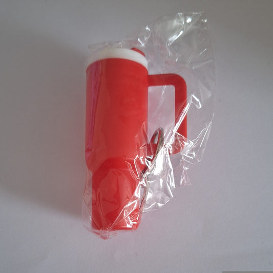 Red mini stanley cup keychain