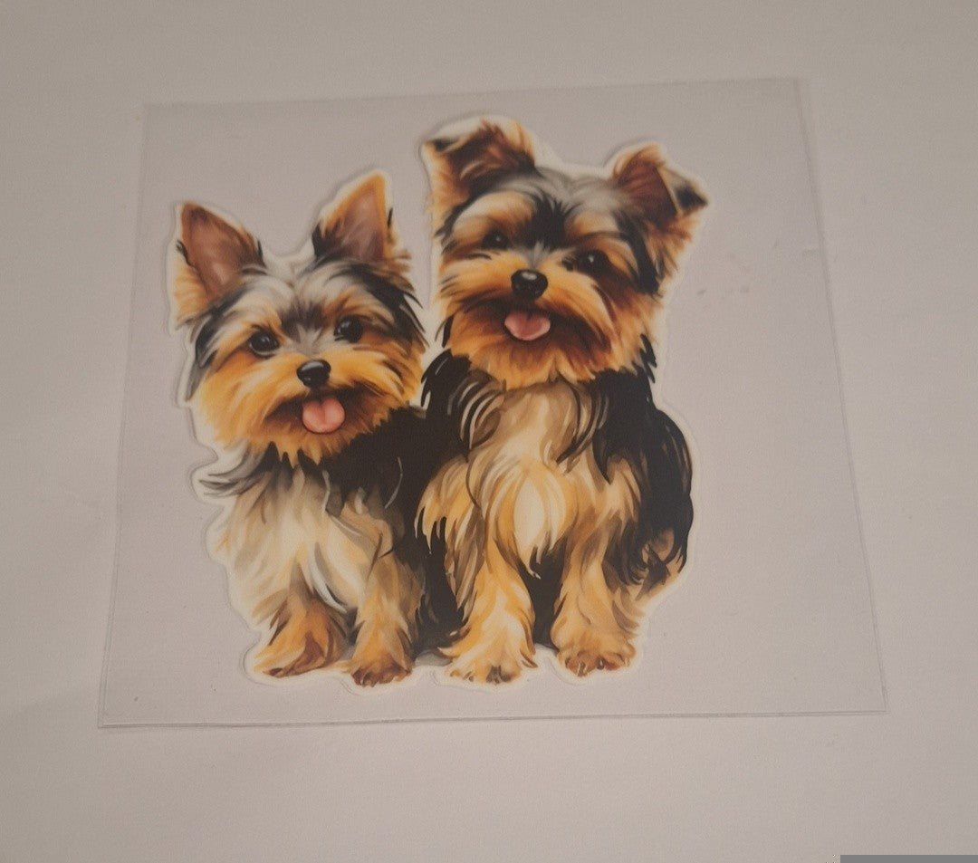 Yorkshire terriers style 2 Uvdtf pocket Size Decals