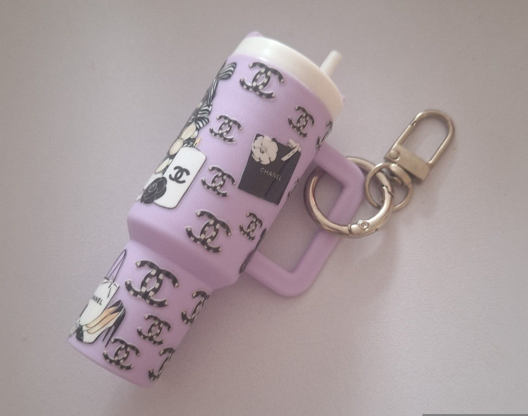C purple Premade tumbler keychains