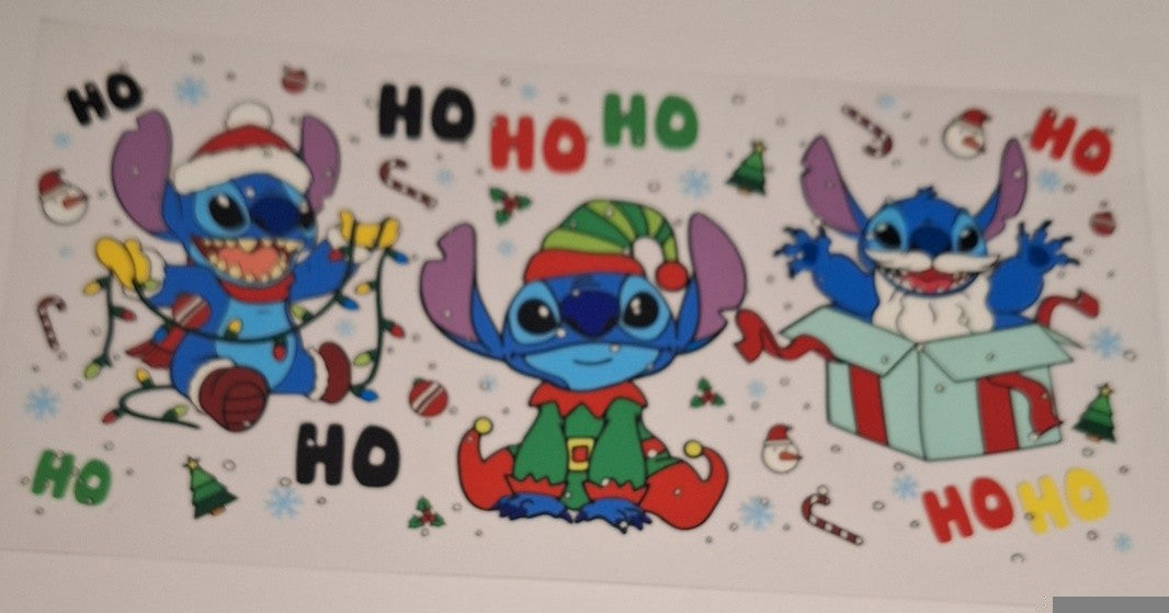 Christmas stitch elf/santa 16oz libbey cup wrap