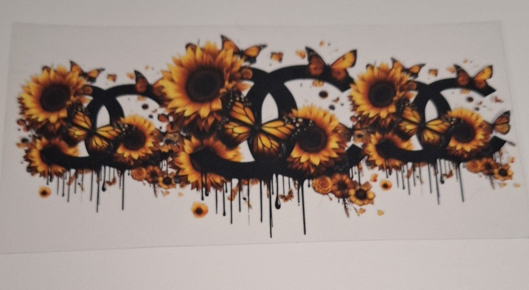 C sunflowers & butterflies 16oz libbey cup wrap