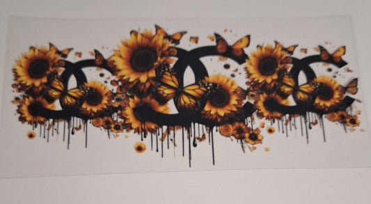 C sunflowers & butterflies 16oz libbey cup wrap