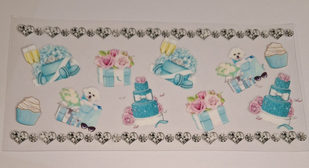 Tiff blue dog & presents 16oz libbey cup wrap