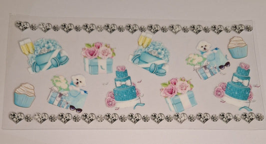 Tiff blue dog & presents 16oz libbey cup wrap