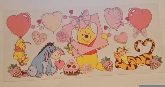 Pooh bear (valentines style) 16oz libbey cup wrap
