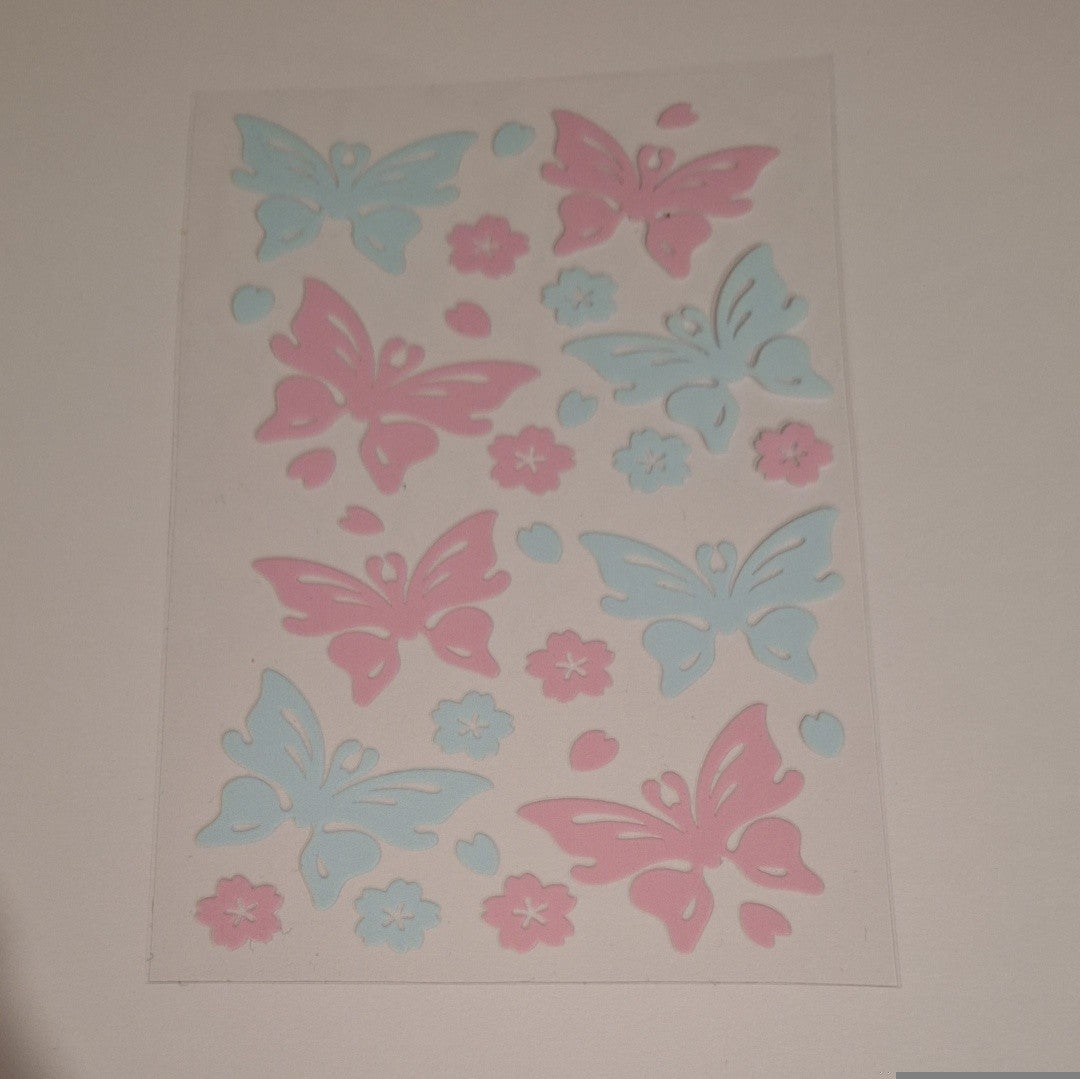 Pink & blue butterflies A6 book covers