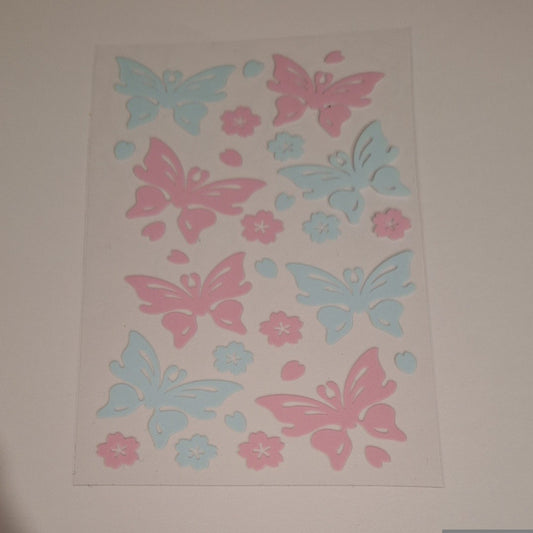 Pink & blue butterflies A6 book covers