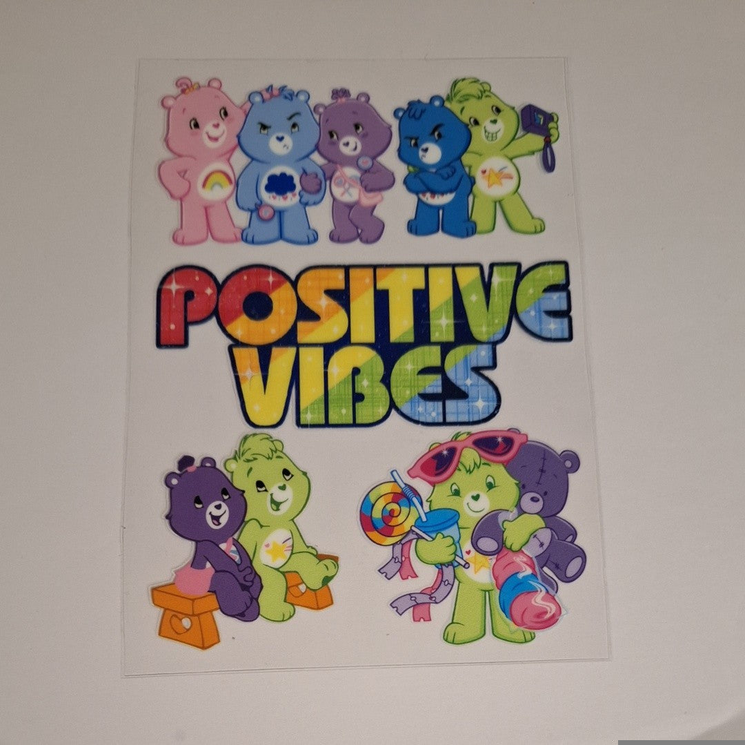 Positive vibes care bear A6 book covers