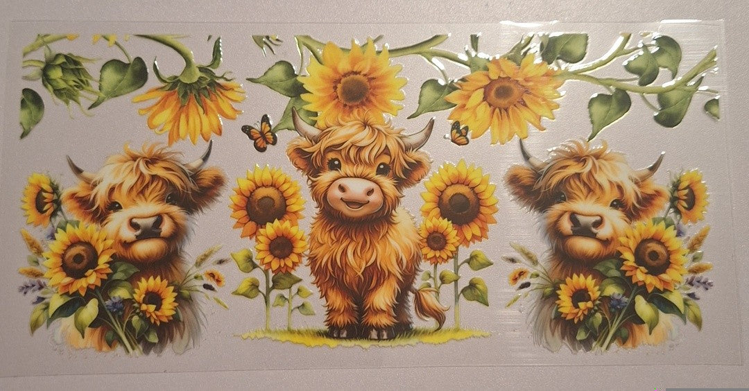 Sunflower cow 16oz Libbey Cup Wrap