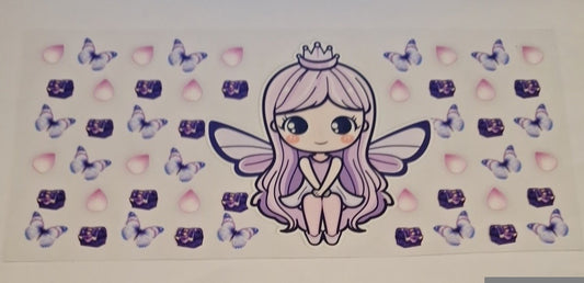 purple fairy & butterflies 16oz libbey cup wrap