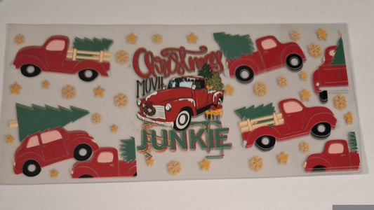 Christmas movie junkie 16oz libbey cup wrap