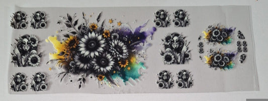 Lady Tattoo Flowers 16oz Libbey Cup Wrap & 16oz Lid Decal