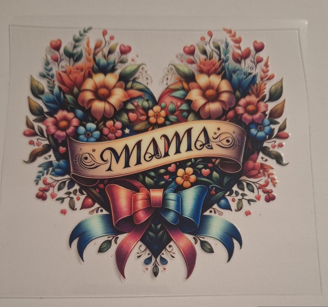 Mama scroll heart Uvdtf pocket Size Decals