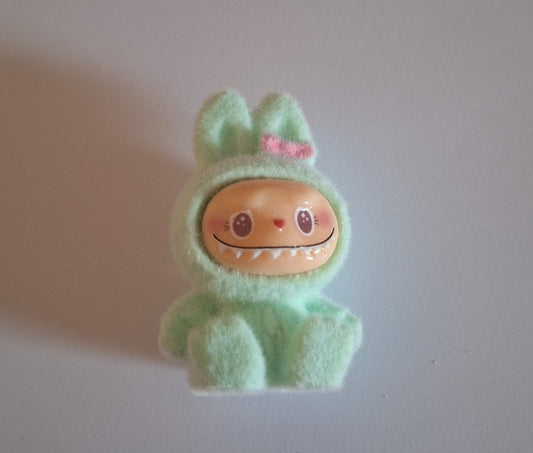 Large 3d labubu mint green felt feel beads