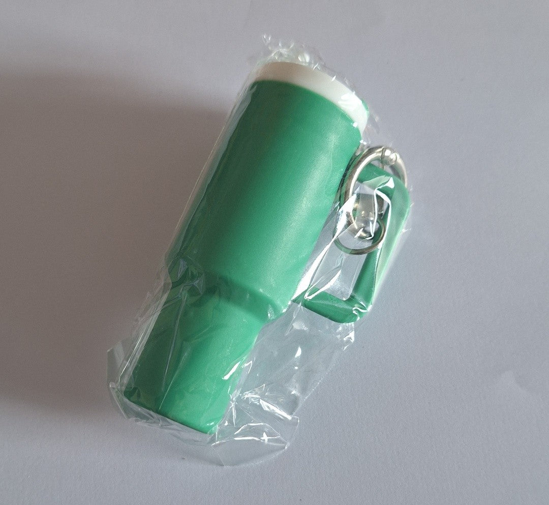 Green mini stanley cup keychain