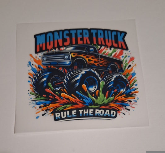Monster truck rule the road Pocket size heat transfers
