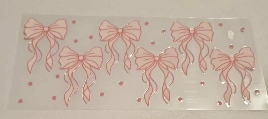 Pink bows style 2 16oz Libbey Cup Wrap
