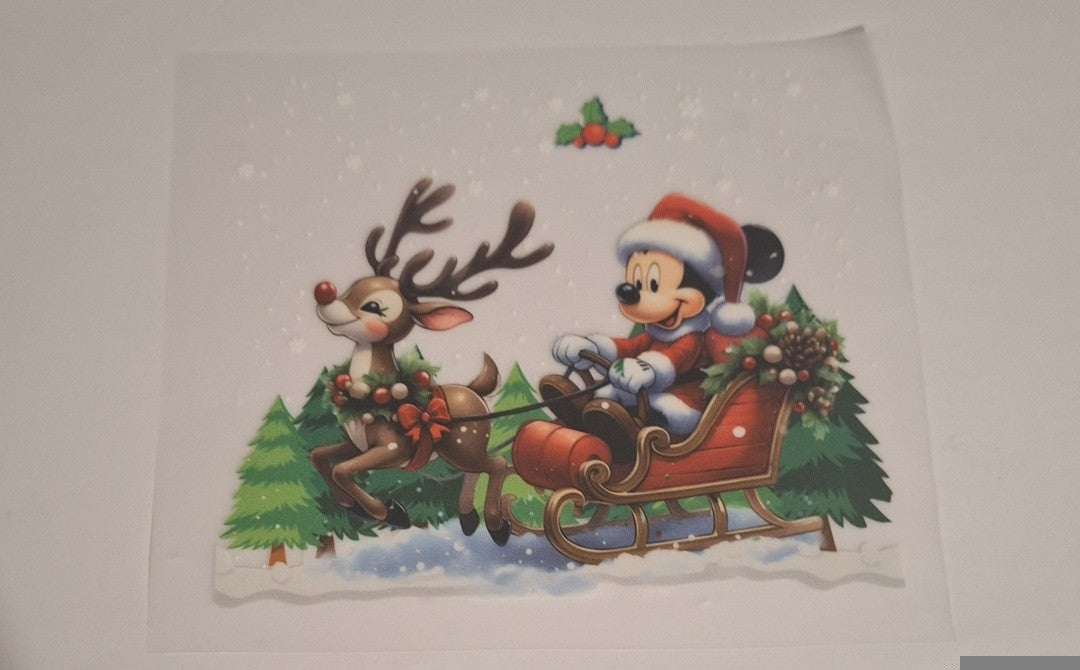 Mick & reindeer Pocket size heat transfers