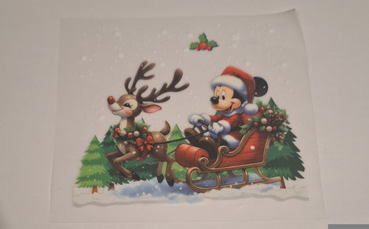 Mick & reindeer Pocket size heat transfers