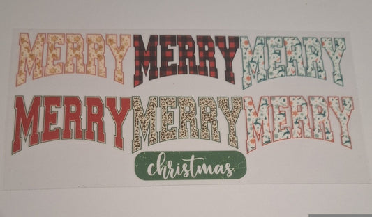 Merry Christmas 16oz libbey cup wrap