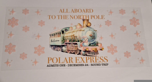 Polar express 16oz libbey cup wrap