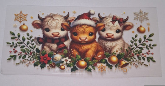 Christmas cows 16oz Libbey Cup Wrap