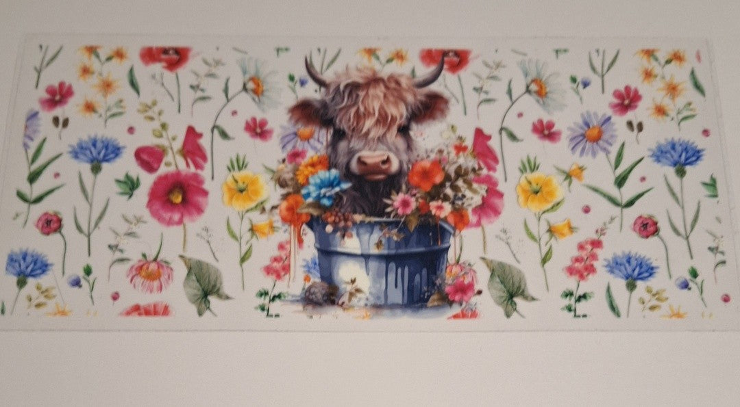 Cow with bucket 2 16oz libbey cup wrap