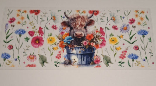 Cow with bucket 2 16oz libbey cup wrap