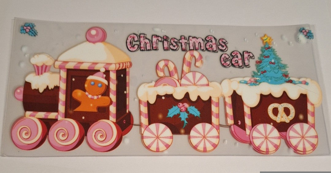 Chritsmas car (train) 16oz libbey cup wrap