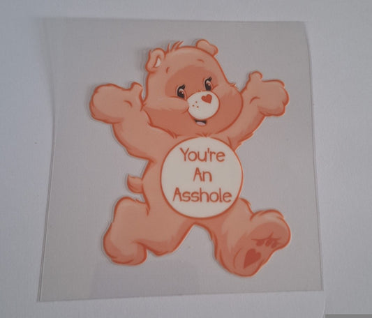 Youre an asshole swear bear Uvdtf pocket Size Decals