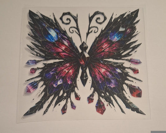 Crystal glass butterfly Uvdtf pocket Size Decals