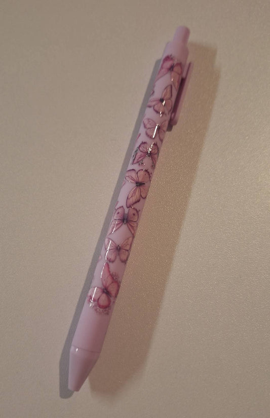 Pink Butterflies Plastic Pen