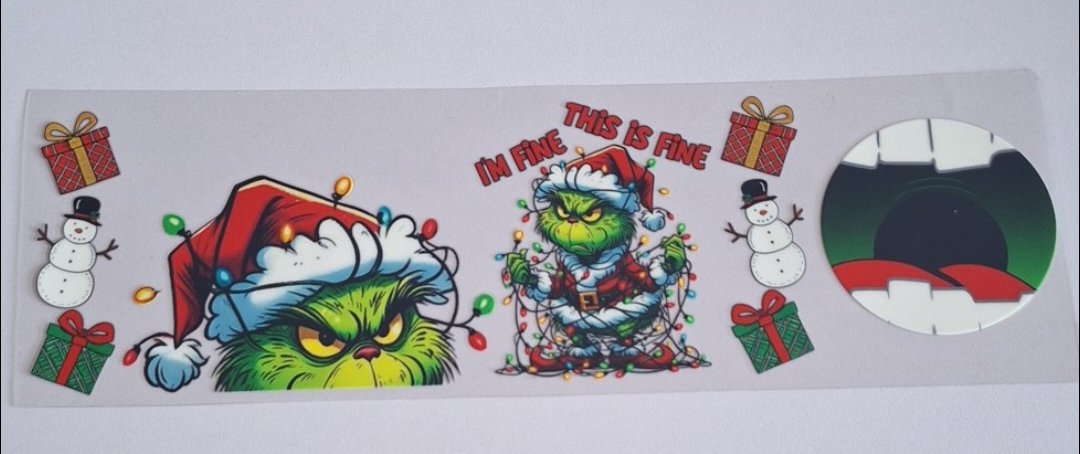 Grinch 11oz Mug wrap & bottom