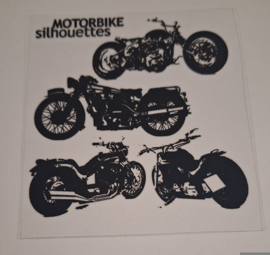 Motorbike silhouette Uvdtf pocket Size Decals