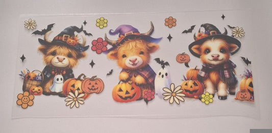 Halloween highland cow 16oz Libbey Cup Wrap