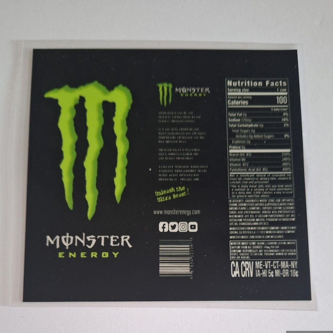Monster energy Uvdtf pocket Size Decals