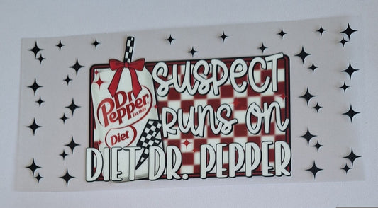 Suspect runs on dr diet pepper 16oz Libbey Cup Wrap