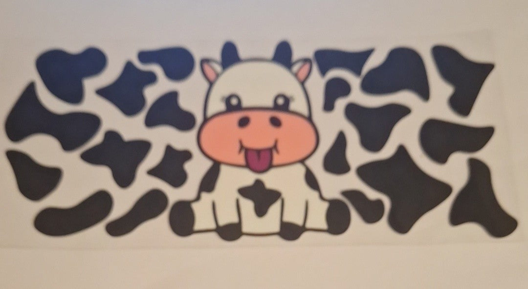 Cow print 16oz libbey cup wrap