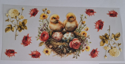 Chicks in nest 16oz libbey cup wrap