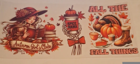 Autumn girls club 16oz libbey cup wrap