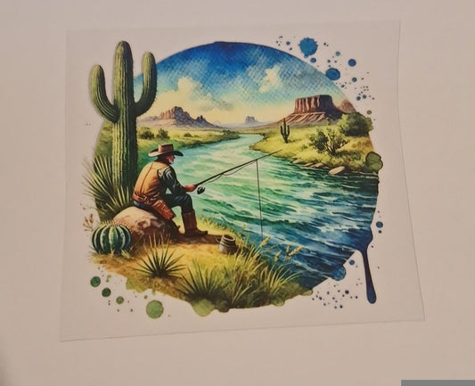 Fishing man style 2 Uvdtf pocket Size Decals