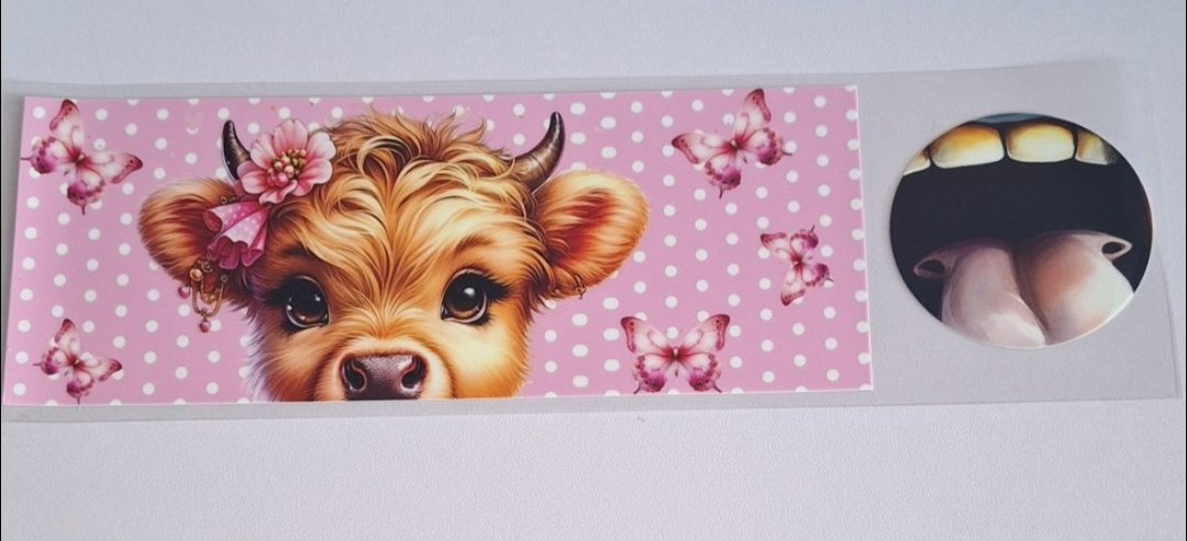 Cute cow pink 11oz Mug wrap & bottom