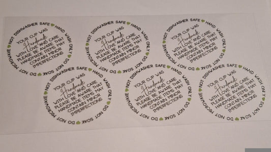 Your cup was handmade (green) decals 16oz libbey cup wrap