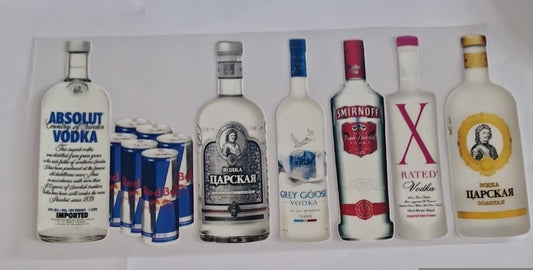 Mix alc bottles 16oz libbey cup wrap