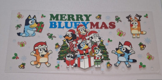 Merry blueymas 16oz Libbey Cup Wrap