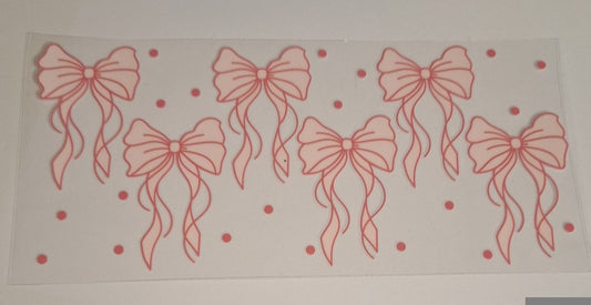 Pink bows 16oz libbey cup wrap