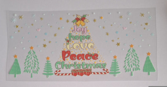 Joy love peace christmas 16oz Libbey Cup Wrap